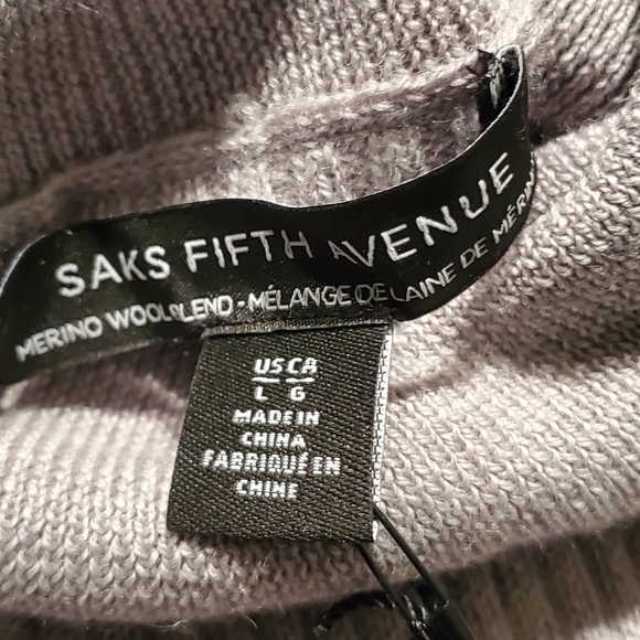 Saks Fifth Avenue Gray Turtleneck Sweater. Size L - Picture 2 of 7